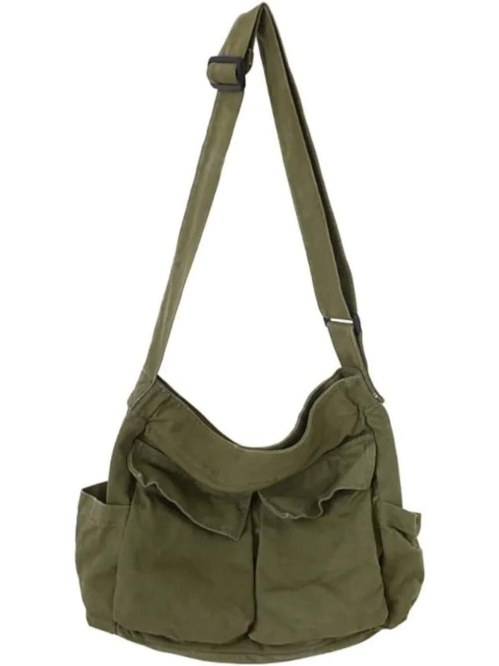 Large Boho Crossbody Bag - Canvas Sling Purse, Aesthetic Hobo Tote, Fairy Grunge